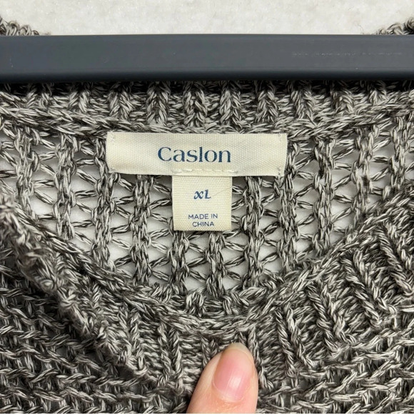 Caslon Nordstrom Knit Gray Sweater Blouse XL - Picture 3 of 5
